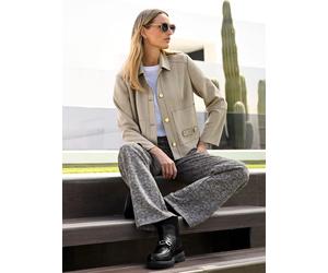 Lederimitat-Blazer HEINE "Velourslederimitat-Jacke", Damen, Gr. 38, braun (schlamm), 95% Polyester, 5% Elasthan, Blazer (60870064-38) schlamm