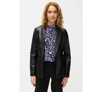 Lederimitat-Blazer LASCANA, Damen, Gr. 42, schwarz, Web, Obermaterial: 100% Polyester. Beschichtung: 100% Polyurethan. Futter: 100% Polyester, unifarben, tailliert Po-bedeckend, Blazer, mit Reverskrag
