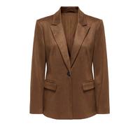 Lederimitat-Blazer ONLY "ONLADDI L/S FAUX SUEDE BLAZER TLR", Damen, Gr. 36, braun (soft silt), Web, Obermaterial: 95% Polyester, 5% Elasthan, unifarben, loose fit normal, Blazer, Materialmix, loose fi