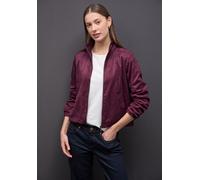 Lederimitat-Blazer STREET ONE, Damen, Gr. 36, noble rot, Web, Obermaterial: 88% Polyester, 12% Elasthan. Futter: 100% Polyester, unifarben, regular fit normal, Rundhals, elastischer Bund, Blazer Leder