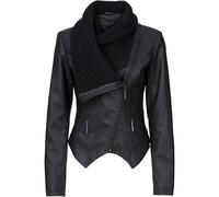 Lederimitat-Jacke mit Schalkragen 42
