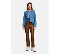 Lederimitathose BETTY BARCLAY "Damen Slim Fit", Damen, Gr. 46, Normalgrößen, braun (schwarz coffee), Obermaterial: 100% Polyurethan, 100% Polyester, slim fit 7/8-Länge, Hosen (41878309-46) schwarz cof
