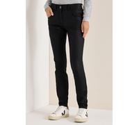 Lederimitathose CECIL, Damen, Gr. 34, Länge 32, schwarz, Stoff, 76% Viskose, 21% Nylon, 3% Elasthan, unifarben, slim fit lang, Hosen, 5-Pocket-Style (20568122-34) schwarz