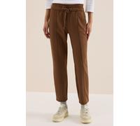 Lederimitathose CECIL, Damen, Gr. XL, Länge 28, braun (mocha caramel), Stoff, 94% Polyester, 6% Elasthan, unifarben, comfort fit lang, Hosen, Middle Waist (50000014-XL) mocha caramel