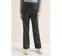 Cecil Beschichtete Wide Leg Hose Black 2X