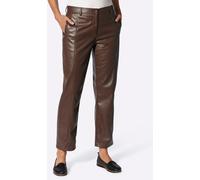 Lederimitathose INSPIRATIONEN, Damen, Gr. 54, Normalgrößen, braun (schoko), 100% Polyester, unifarben, Hosen (73738945-54) schoko