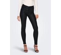 Lederimitathose JDY "JDYNEWTHUNDER COATED HIGH SKN PNT NOOS", Damen, Gr. XL (42), Länge 30, schwarz, Web, Obermaterial: 76% Viskose, 21% Nylon, 3% Elasthan, unifarben, skinny fit normal, Hosen Lederim