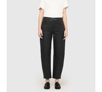 Lederimitathose MAC "Danny 2.3 coated", Damen, Gr. 44, N-Gr, schwarz (schwarzol), Web, Obermaterial: 59% Modal, 39% Polyester, 2% Elasthan, glänzend, loose fit 7/8-Länge, Hosen, Loose Fit, Barrel Leg,
