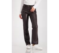 Lederimitathose MONARI, Damen, Gr. 46, N-Gr, braunie, Web, Obermaterial: 60% Polyurethan, 40% Polyester, unifarben, regular fit knöchellang, Hosen Lederimitathose, Regular fit (83656513-46)