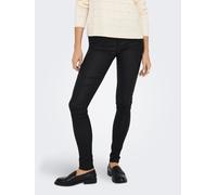 Lederimitathose ONLY "ONLANNE K MID WAIST COATED PNT NOOS" Gr. XS, schwarz, Hosen, Damen, XS (34), Länge 34, Web, Obermaterial: 77% Viskose, 20% Nylon, 3% Elasthan, leicht glänzend (68424754-XS) schwa