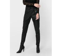 Lederimitathose ONLY "ONLPOPTRASH EASY COATED PANT PNT NOOS", Damen, Gr. S (36), Länge 32, schwarz, Web, Obermaterial: 95% Polyester, 5% Elasthan. Beschichtung: 100% Polyurethan, unifarben, knöchellan