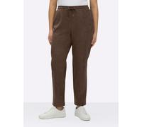 Lederimitathose SHEEGO, Damen, Gr. 58, Normalgrößen, braun (schoko), 90% Polyester, 10% Elasthan, unifarben, Hosen (13219345-58) schoko