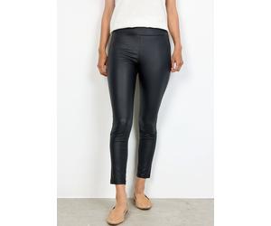 Lederimitathose SOYACONCEPT "SC-PAM 2-B", Damen, Gr. 42, N-Gr, schwarz, Web, Obermaterial: 72% Viskose, 24% Polyamid, 4% Elasthan, leicht glänzend, knöchelfrei, Hosen Lederimitathose, Sommerhose (8351