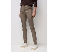 Lederimitathose STREET ONE, Damen, Gr. 34, Länge 30, beige (silk braun), Stoff, 79% Viskose, 18% Nylon, 3% Elasthan, unifarben, comfort fit normal, Hosen, mit Coating (20928036-34) silk braun