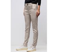 Lederimitathose STREET ONE, Damen, Gr. 36, Länge 30, beige (schwarz moonstone sand), Stoff, 79% Viskose, 18% Nylon, 3% Elasthan, unifarben, comfort fit normal, Hosen, mit Coating (57429631-36) schwarz
