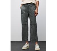 Lederimitathose STREET ONE, Damen, Gr. 40, Länge 28, grün (balsam grün), Stoff, 88% Polyester, 12% Elasthan, unifarben, comfort fit knöchellang, Hosen, High Waist (26955660-40) balsam grün