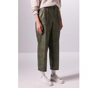 Lederimitathose STREET ONE, Damen, Gr. 40, Länge 28, grün (dull kale grün), Stoff, 100% Polyurethan, unifarben, comfort fit knöchelfrei, Hosen, in Leder-Optik (59962305-40) dull kale grün