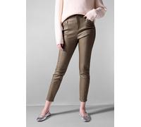 Lederimitathose STREET ONE STUDIO, Damen, Gr. 40, Länge 30, braun (cub braun), Stoff, 76% Viskose, 21% Nylon, 3% Elasthan, unifarben, slim fit lang, Hosen, High Waist (53152150-40) cub braun
