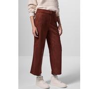 Lederimitathose STREET ONE STUDIO, Damen, Gr. 44, Länge 28, rot (cherry braun), Stoff, 90% Polyester, 10% Elasthan, unifarben, normal knöchelfrei, Hosen, High Waist (71724358-44) cherry braun