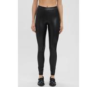 Lederimitathose VERO MODA "VMGANA MR PL LEGGING", Damen, Gr. M (38), Länge 32, schwarz, Web, Obermaterial: 95% Polyester, 5% Elasthan, leicht glänzend, unifarben, normal, Hosen (75146407-M) schwarz