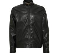 Lederjacke BLEND "BHElon", Herren, Gr. XL, schwarz, 100% Polyurethan, unifarben, Basic, schmal normal, ohne Ausschnitt, abgesteppt, Jacken, Moderne Kunstlederjacke mit Taschen (67437144-XL) schwarz