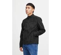 Lederimitatjacke BLEND "BHOuterwear", Herren, Gr. M, schwarz, 100% Polyester, unifarben, regular fit normal, Jacken, Coole Kunstlederjacke in Racer-Stil (78308914-M) schwarz