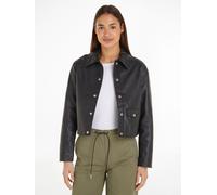 Lederimitatjacke CALVIN KLEIN JEANS "SHORT FAUX LEATHER JACKET", Damen, Gr. XL (42), schwarz (ck schwarz), Obermaterial: 60% Polyurethan, 40% Polyester, unifarben, Jacken Lederimitatjacke (96476603-XL