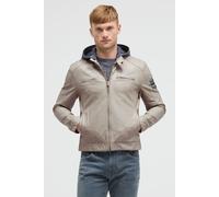 Lederimitatjacke CAMP DAVID, Herren, Gr. 4XL, schwarz ash, Web, Material Oberstoff: 100% Viskose, Material Kapuze: 100% Baumwolle, Beschichtung: 100% Polyurethan, Futter Rumpf: 100% Baumwolle, Futter