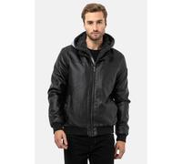 Lederimitatjacke CIPO & BAXX "Jacke", Herren, Gr. M, schwarz, 65% Polyurethan;25% Polyester;10% Viskose, unifarben, regular fit normal, Jacken, mit herausnehmbarer Innenjacke (18580819-M) schwarz