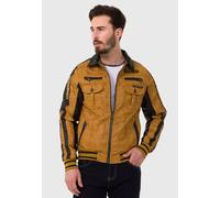 Lederimitatjacke CIPO & BAXX "Jacke", Herren, Gr. S, mustard, 100% Polyurethan, gemustert, regular fit normal, Jacken, aus Kunstleder (49547630-S) mustard