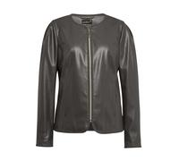 Lederimitatjacke GOLDNER "Kurzgröße Ausdrucksstarke softe Lederimitatjacke", Damen, Gr. 24, braun (dunkelbraun), Obermaterial: 50% Polyester PES. 50% Polyurethan PU., normal, Sonstiges, Jacken, Ohne (