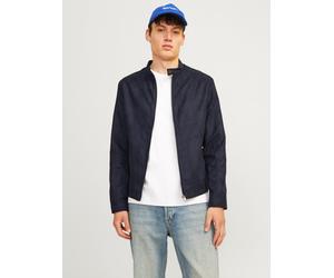 Lederimitatjacke JACK & JONES "JJEDYLAN CLEAN JACKET NOOS", Herren, Gr. M, schwarz (jet schwarz), Web, Obermaterial: 100% Polyester, unifarben, normal taillenbedeckt, ohne Ausschnitt, 1-Knopf-Manschet