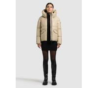 Lederimitatjacke KHUJO "AURORA", Damen, Gr. S, beige, 100% Polyurethan, unifarben, eingesetzt Rippbündchen mit Windstopper, Jacken (56361859-S) beige