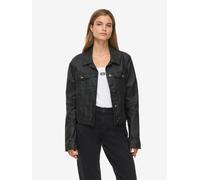 Lederimitatjacke NOISY MAY "NMCOATED DEBRA LS JACKET NOOS", Damen, Gr. S, schwarz, Web, Obermaterial: 77% Viskose, 20% Nylon, 3% Elasthan, unifarben, normal, Jacken, Lederimitat (36736302-S) schwarz