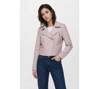 Lederimitatjacke ONLY "ONLCARMEN FAUX LEATHER BIKER CC OTW", Damen, Gr. S, burnished lila, Web, Obermaterial: 100% Polyester, unifarben, figurbetont kurz, V-Ausschnitt, Jacken, mit asymmetrischem Reiß