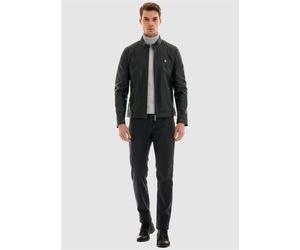 Lederimitatjacke PIERRE CARDIN, Herren, Gr. S, schwarz, 80% Polyester, 17% Baumwolle, 3% Elasthan, unifarben, kurz, Jacken, in tollem Leder-Design (69612631-S) schwarz