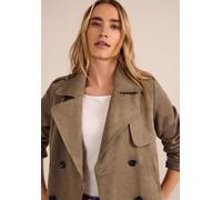 Street One Frauen Trenchcoat aus Velours in Braun, Gr: 34