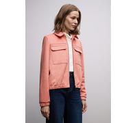 Lederimitatjacke STREET ONE, Damen, Gr. 40, light apricot, Stoff, 92% Polyester, 8% Elasthan, unifarben, comfort fit normal, V-Ausschnitt, Bündchen, Jacken, in Velours-Optik (13260230-40) light aprico