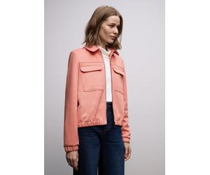 Lederimitatjacke STREET ONE, Damen, Gr. 44, light apricot, Stoff, 92% Polyester, 8% Elasthan, unifarben, comfort fit normal, V-Ausschnitt, Bündchen, Jacken, in Velours-Optik (13260230-44) light aprico