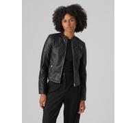 Lederimitatjacke VERO MODA "VMFAVODONA AW23 COATED JACKET NOOS", Damen, Gr. S (36), schwarz, Web, Obermaterial: 100% Viskose, unifarben, kurz, Jacken (71677702-S) schwarz