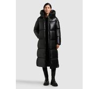 Langer Winter Steppmantel in Lederoptik "Destiny" Black S