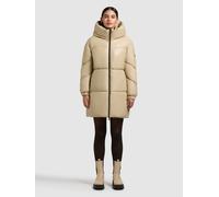Lederimitatmantel KHUJO "LORSA", Damen, Gr. L, beige, 100% Polyurethan, unifarben, regular fit, eingesetzt gesmokt mit Gummizug, Mäntel (57211261-L) beige