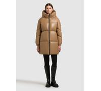 Lederimitatmantel KHUJO "LORSA", Damen, Gr. XL, light braun, 100% Polyurethan, unifarben, eingesetzt gesmokt mit Gummizug, Mäntel (67788655-XL) light braun