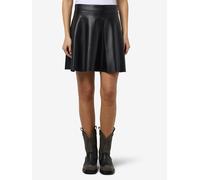 Lederimitatrock NOISY MAY "NMANDY PU HW FLARED SKIRT WVN NOOS", Damen, Gr. S, schwarz, Web, Obermaterial: 100% Polyester, unifarben, regular fit ca. Mitte Oberschenkel, Röcke (24590816-S) schwarz