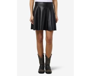 Lederimitatrock NOISY MAY "NMANDY PU HW FLARED SKIRT WVN NOOS", Damen, Gr. XL, schwarz, Web, Obermaterial: 100% Polyester, unifarben, regular fit ca. Mitte Oberschenkel, Röcke (24590816-XL) schwarz