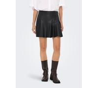 Lederimitatrock ONLY "ONLARTZY LIFE HW FAUX LEA PLE SKIRT PNT", Damen, Gr. XL (42), schwarz, Web, Obermaterial: 100% Polyester, unifarben, kurz, Röcke Lederimitatrock (59544453-XL)