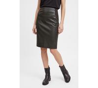 Lederimitatrock VERO MODA "VMBUTTERSIA HW COATED SKIRT NOOS", Damen, Gr. L, braun (chocolate torte), Web, Obermaterial: 100% Polyester, unifarben, sehr figurbetont kniefrei, Röcke, Lederimitat, high w