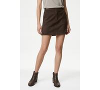 Lederimitatrock VERO MODA "VMDONNADINA FAUXSUEDE SHORT SKIRT", Damen, Gr. M, braun (coffee bean), Web, Obermaterial: 90% Polyester, 10% Elasthan, unifarben, kurz, Röcke, Materialmix (74960813-M) coffe