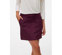 Lederimitatrock VERO MODA "VMDONNADINA FAUXSUEDE SHORT SKIRT", Damen, Gr. S (36), rot (winetasting), Web, Obermaterial: 90% Polyester, 10% Elasthan, unifarben, kurz, Röcke, Materialmix (81972021-S) wi