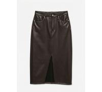 Lederimitatrock VERO MODA "VMVERI HR CALF PL SKIRT NOOS", Damen, Gr. XL, chocolate torte, Web, Obermaterial: 96% Polyester, 4% Elasthan, unifarben, wadenlang, Röcke, Lederimitat, mit Stretch, high wai